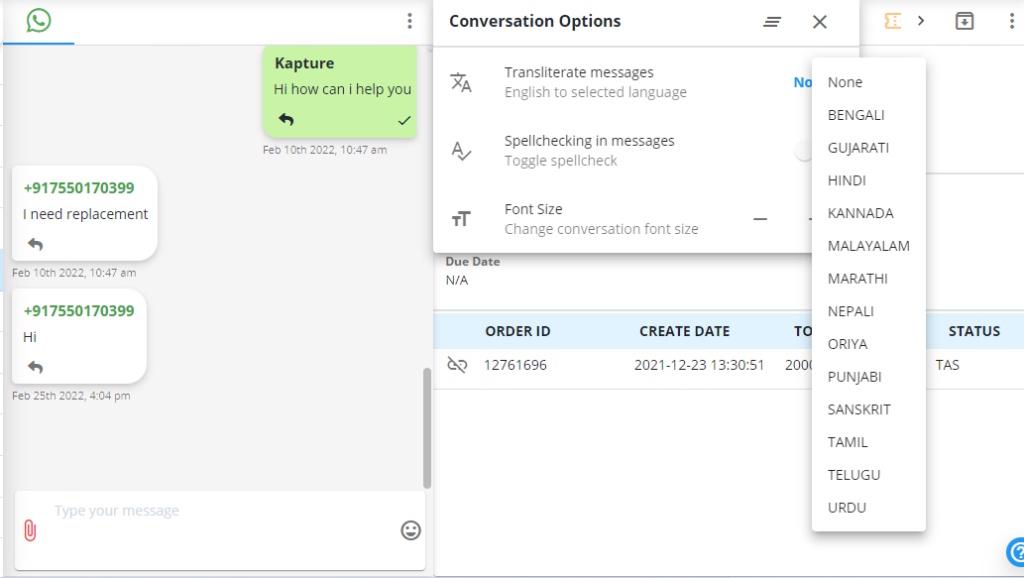 Managing customer interactions in the Kapture Agent Workspace