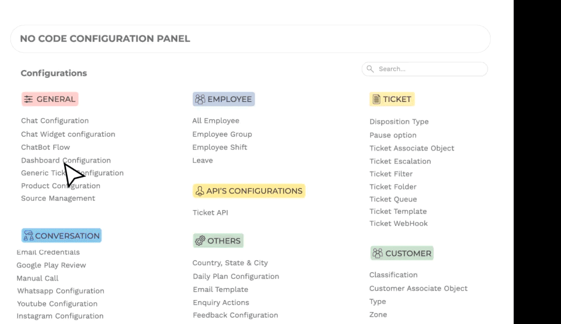 Built in Platform Dashboard