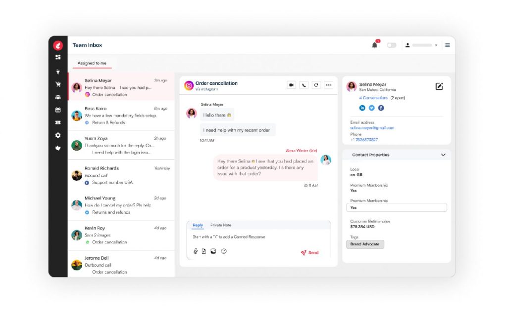 Customer support software