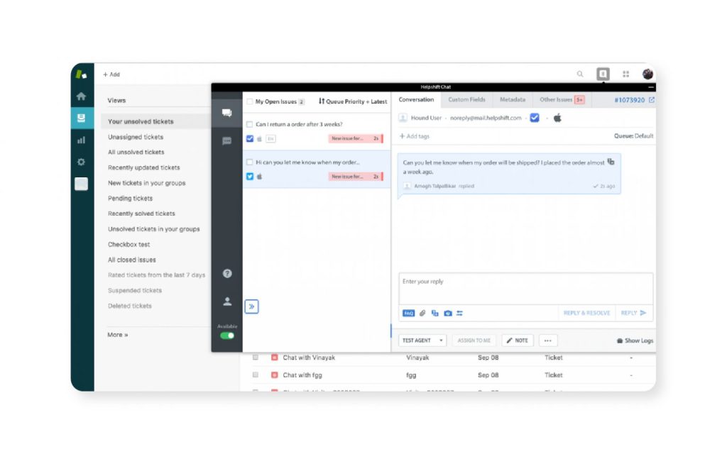 Customer support software