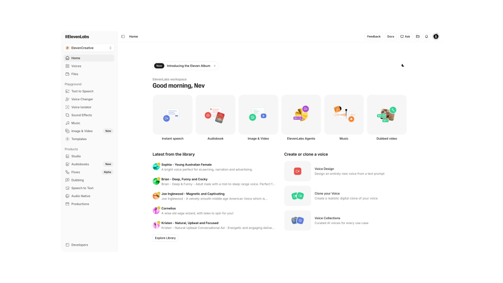 AI Voice Generators - Elevenlabs