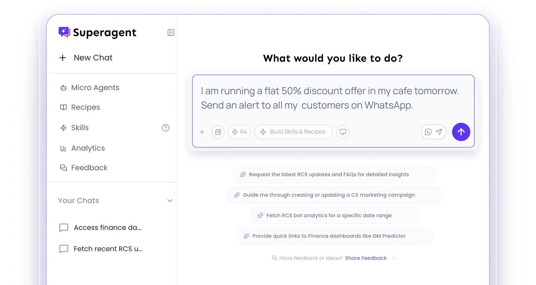 Gupshup customer service chatbot