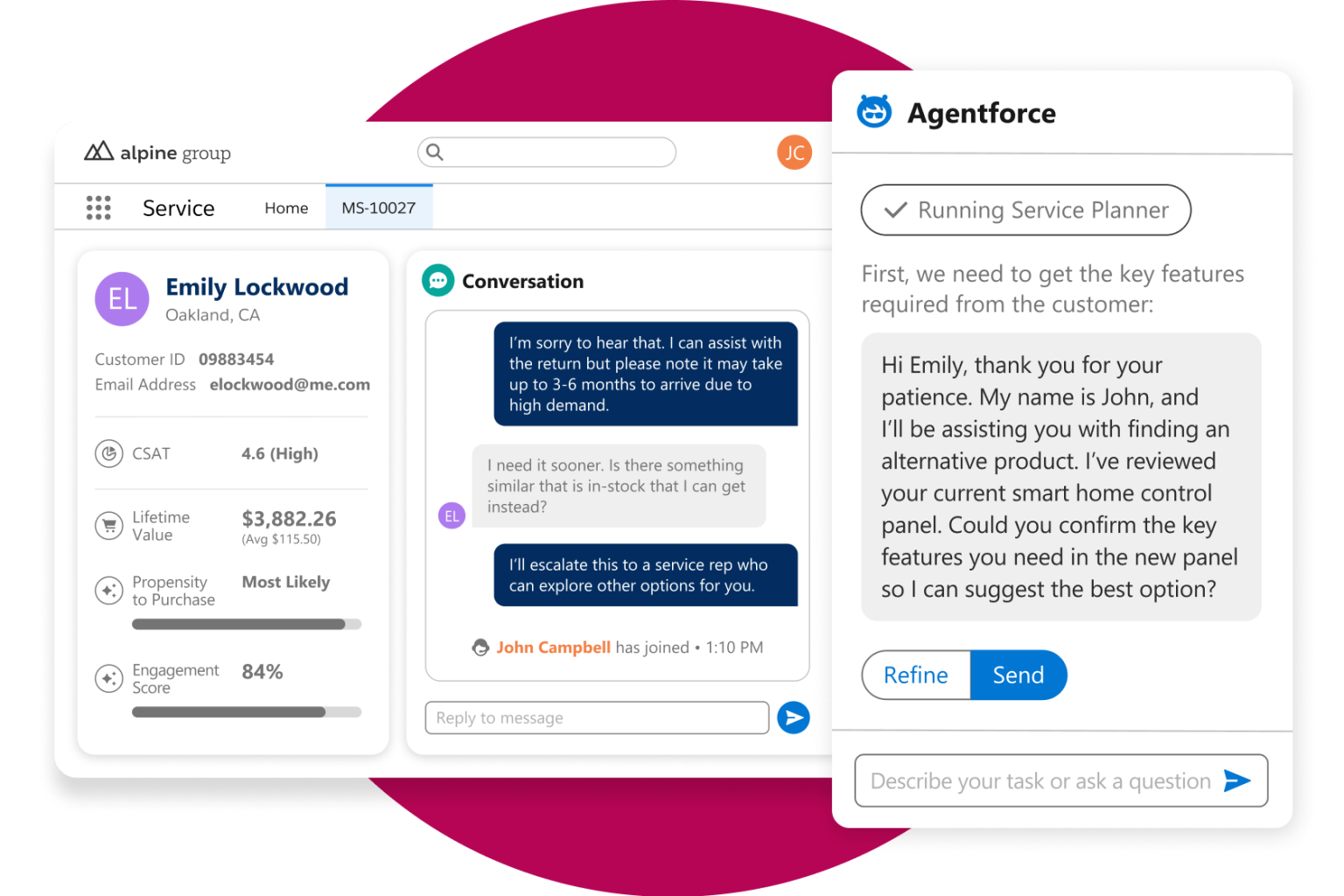 Salesforce chatbot for customer service