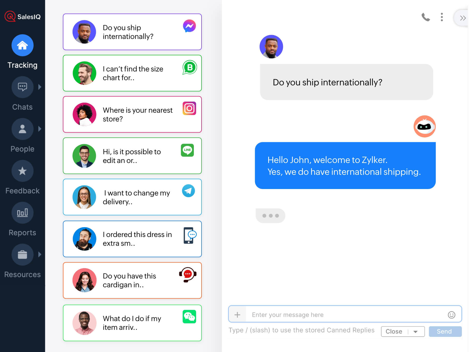 Zoho customer service chatbot